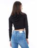 Polerón Crop Con Cierre Y Gorro Mujer Icono