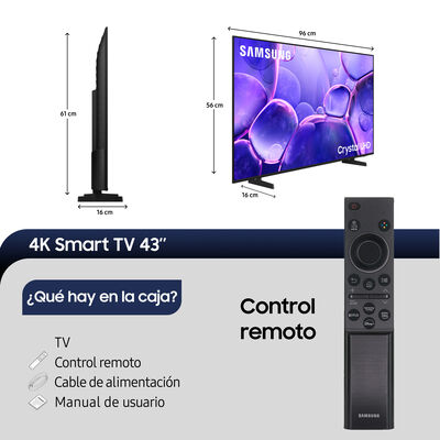 Imagen 2 del producto Smart TV LED 43"" Samsung Crystal UHD 4K Tizen™U8000F