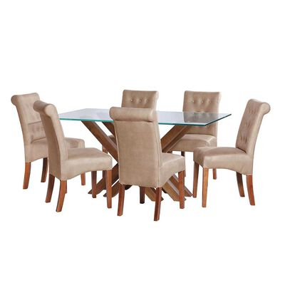 Imagen 1 del producto Juego de Comedor Latam Home Merida 6 Sillas Beige