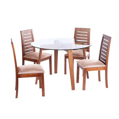 Juego de Comedor Latam Home Valencia 4 Sillas Beige