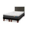 Cama Europea Flex Base Dividida 2 Plazas Mallorca + Respaldo Design Grafito