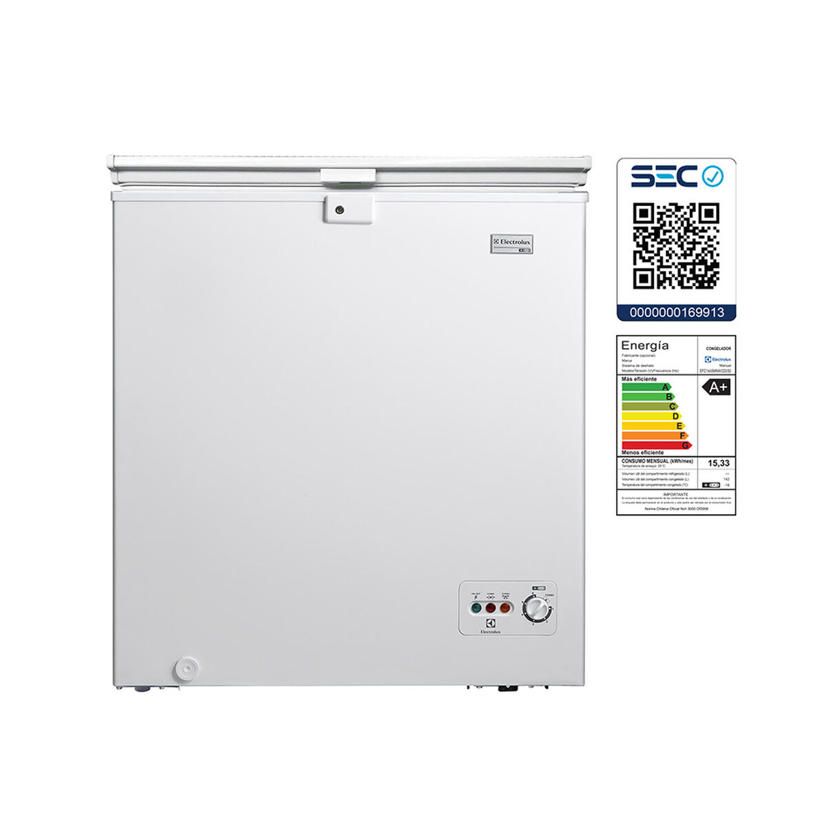 Freezer Horizontal Electrolux EFC14A5MNW 142 lt