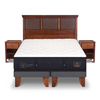 Cama Europea CIC Base Dividida King Súper Premium + Respaldo + Veladores