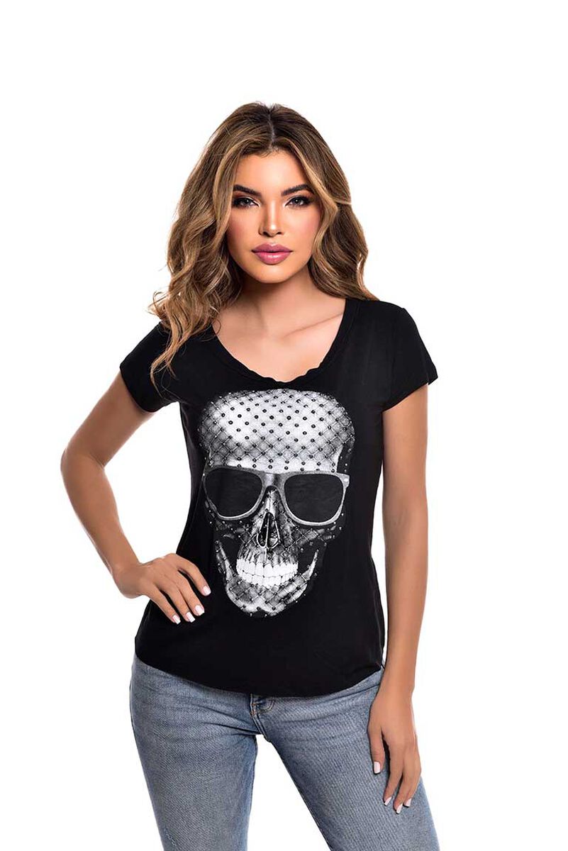 Polera Manga Corta Mujer Rock Caviar