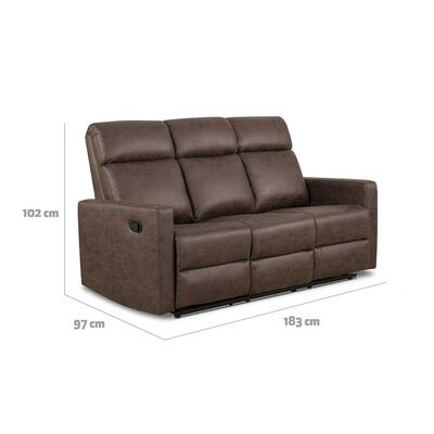Imagen 2 del producto Sofá Reclinable CIC Asturias 3 Cuerpos Café