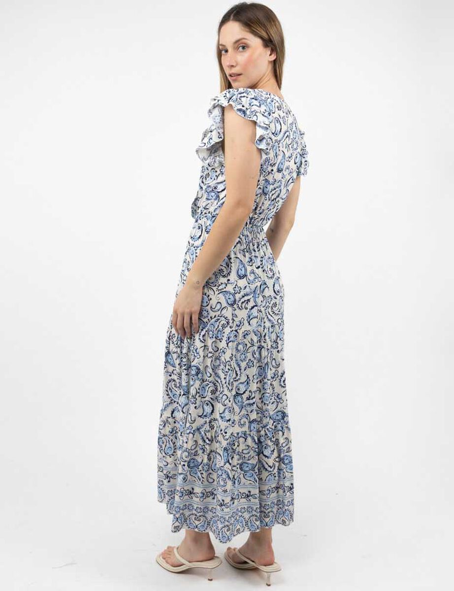 Vestido Maxi Manga Corta Mujer Alma