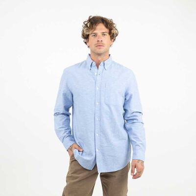 Camisa Manga Larga Hombre Zibel Azul-Piedr, Beige, Oliva