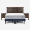 Cama Europea Rosen Base Dividida King Indie + Respaldo + 2 Veladores Anna