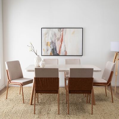 Imagen 2 del producto Juego de Comedor Roca Palmas 6 Sillas Canela Avellana