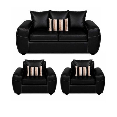 ELEGANT DETAIL Juego de Living Elegant Detail New Houston 2-1-1 Cuerpos Negro