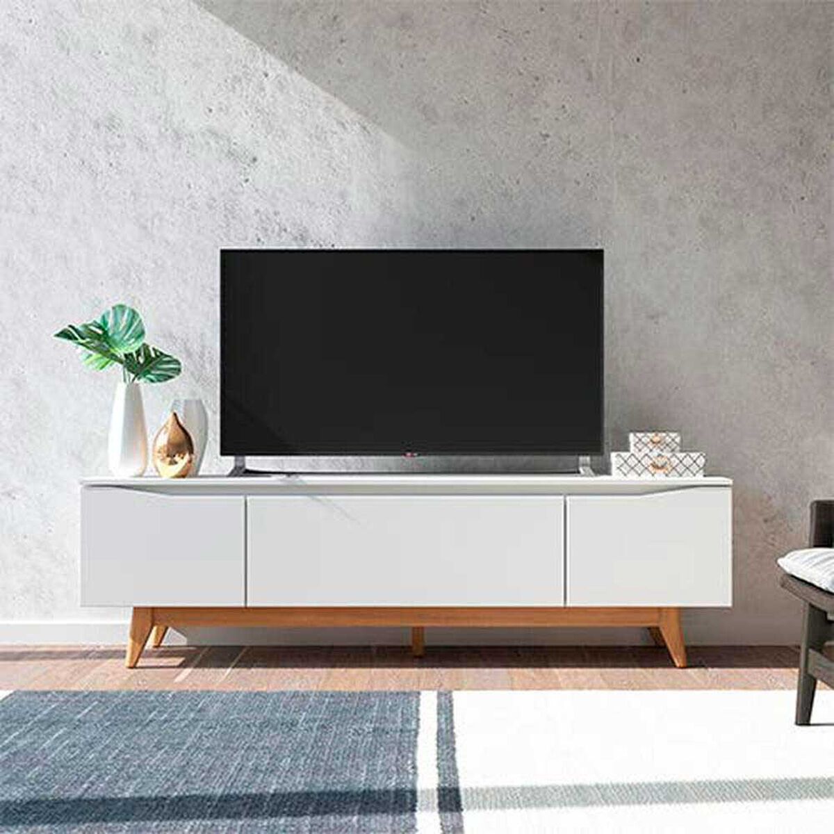 Rack TV Decocasa Flyn Hasta 75" Blanco