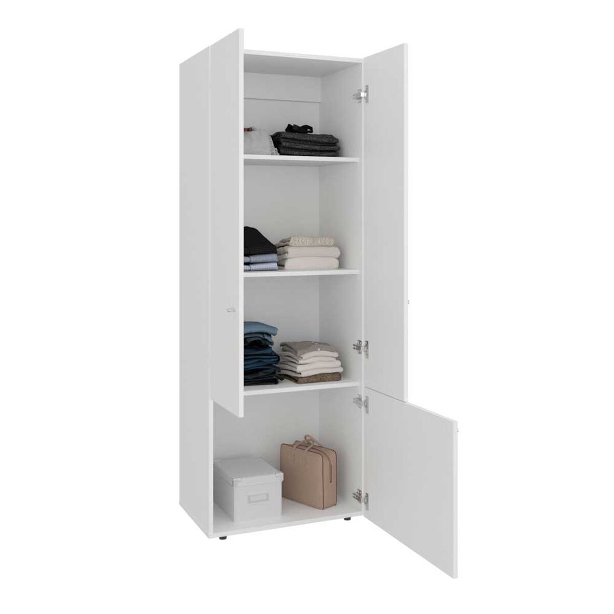 Combo Closet Tuhome 4 Puertas + M&oacute;dulo Superior Dreams Blanco