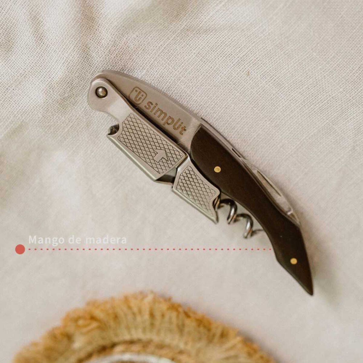 Descorchador Vino Simplit Sommelier Acero Inoxidable Caf&eacute;