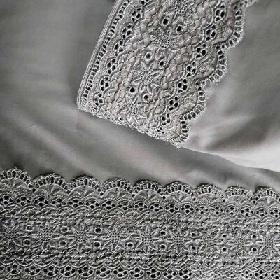 Imagen 2 del producto Juego de Sábanas Illusions 180 Hilos 1 Plaza Broderie Gris