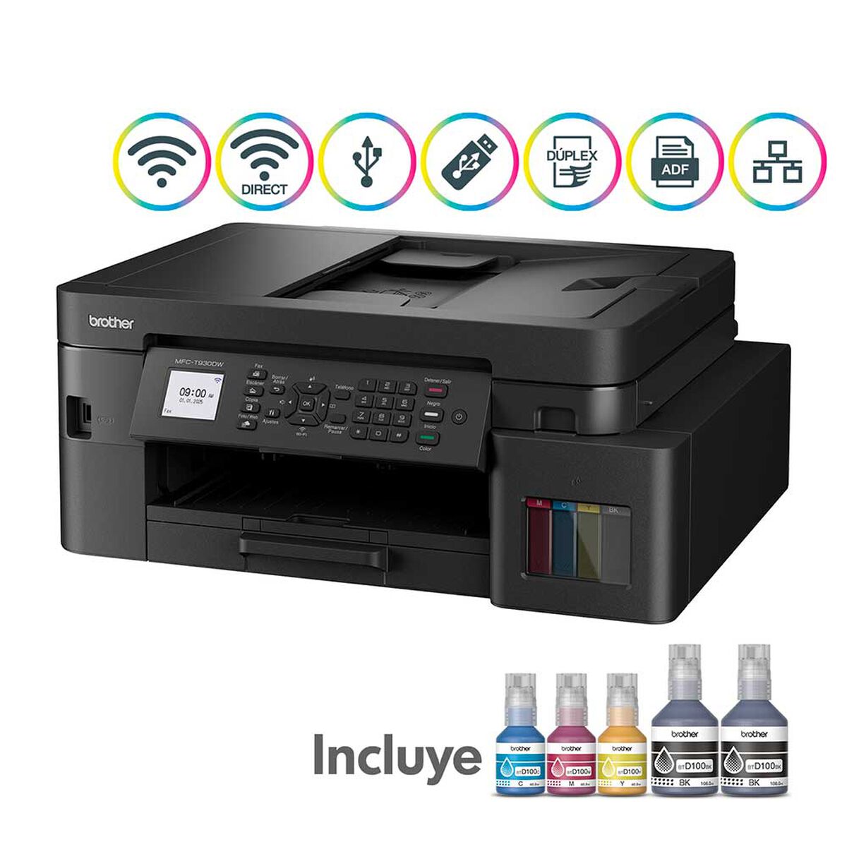 Multifuncional Brother Tinta Continua MFCT930DW Wifi, Fax, Dúplex y ADF