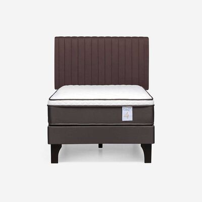 Imagen 1 del producto Cama Europea Rosen 1,5 Plazas New Style 4 + Respaldo Café