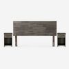 Cama Europea Rosen 2 Plazas Pratta + Respaldo + 2 Veladores Tabor Grafito