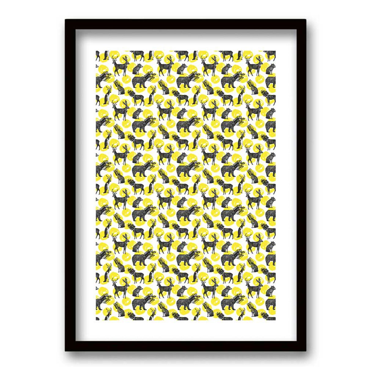 Cuadro Decorativo Retela Yellow Animals 40 x 30 cm