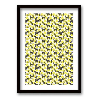 Cuadro Decorativo Retela Yellow Animals 40 x 30 cm