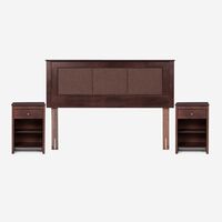 Respaldo + 2 Veladores Rosen 2 Plazas Rachel Café Chocolate