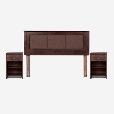 Imagen 1 del producto Respaldo + 2 Veladores Rosen 2 Plazas Rachel Café Chocolate