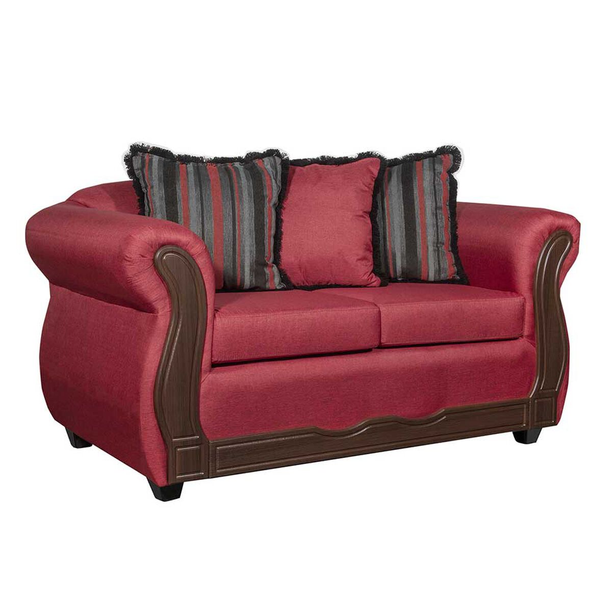 Juego de Living Black Factory Sofia 5 Cuerpos Burdeo