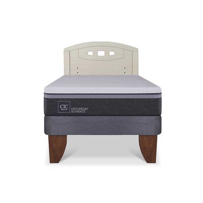 Cama Europea CIC 1,5 Plazas Ortopedic Advance + Respaldo Gales Alpino