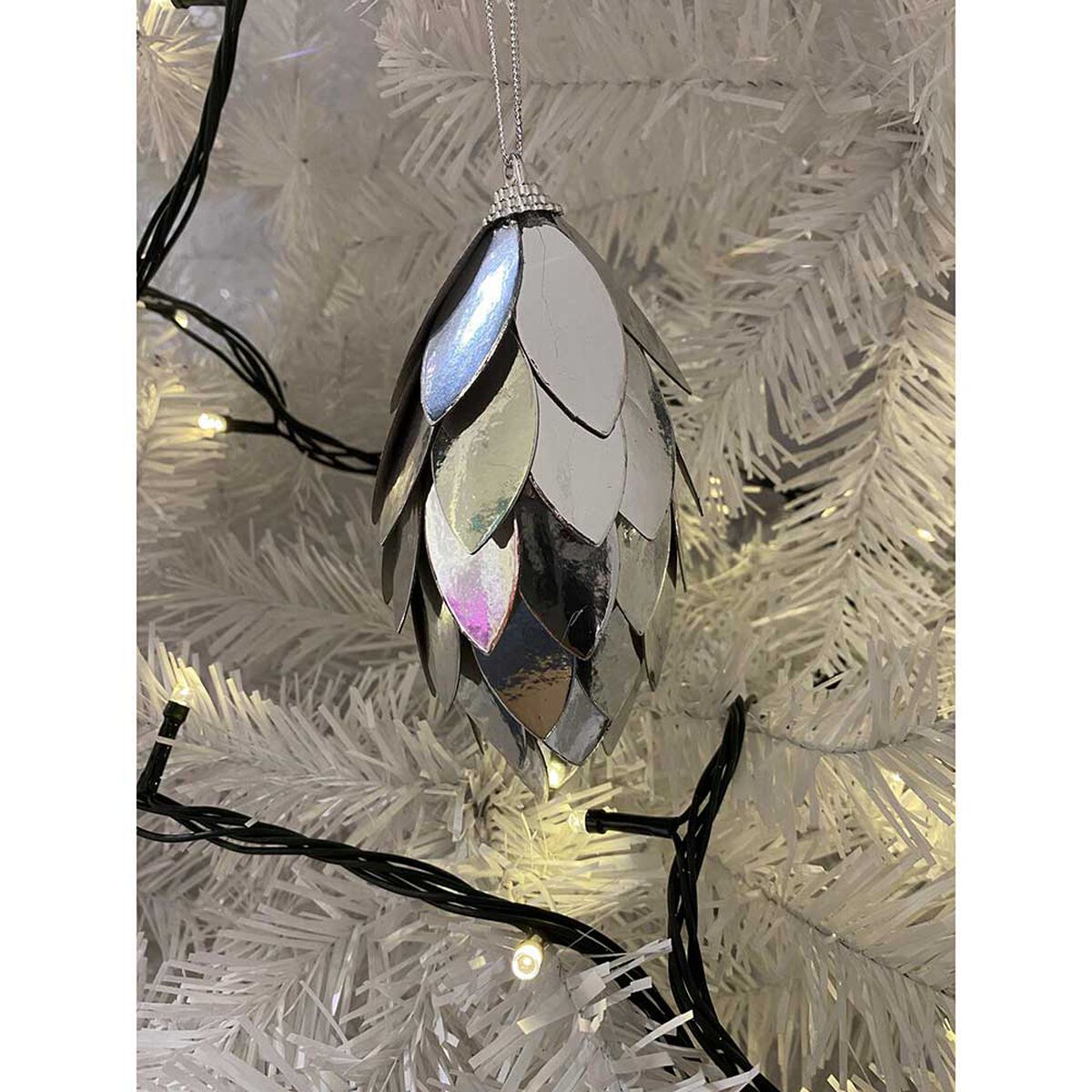 Set 6 Adornos para Árbol de Navidad Piña Casanova Plata