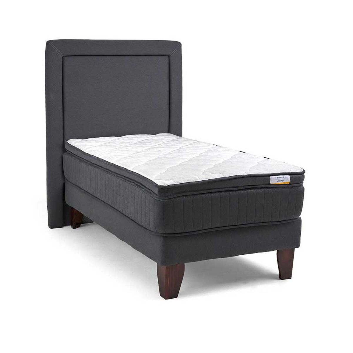 Cama Europea Drimkip 1 Plaza Plus Hybrido + Respaldo