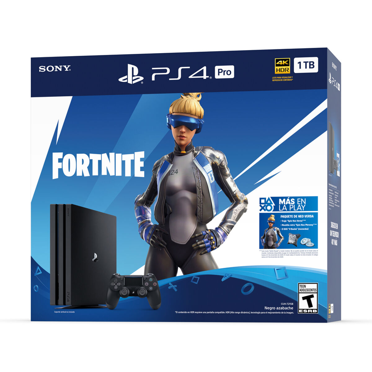 Consola Sony PS4 1TB + Control Dualshock4 + Cupón Fortnite Neo Versa