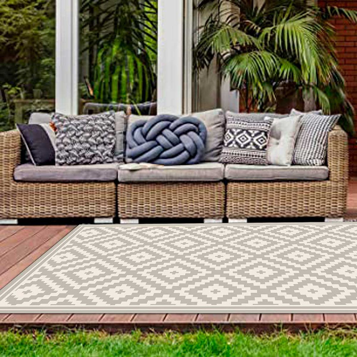 Alfombra Davanti Rombos Ceniza 140 x220 Rombos Ceniza