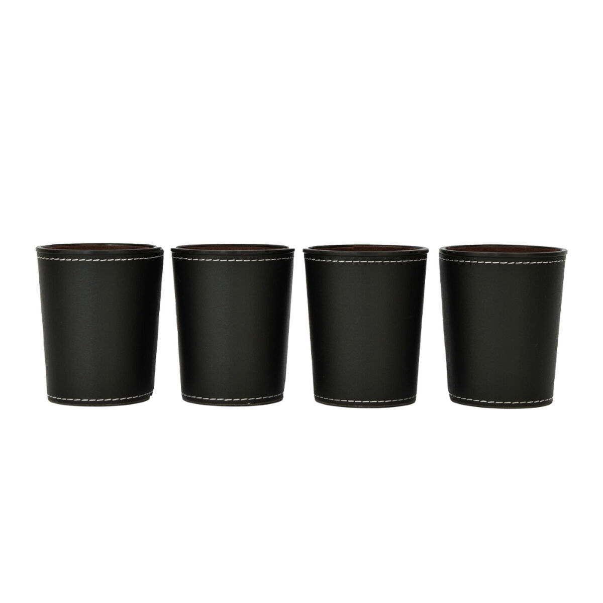Juego de 4 Cachos Eco Cuero Negro Simplit