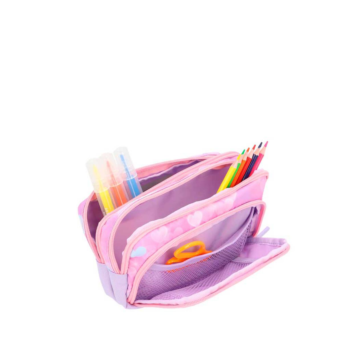 Estuche Xtrem Zip-Art 6XT Corazones Rosado