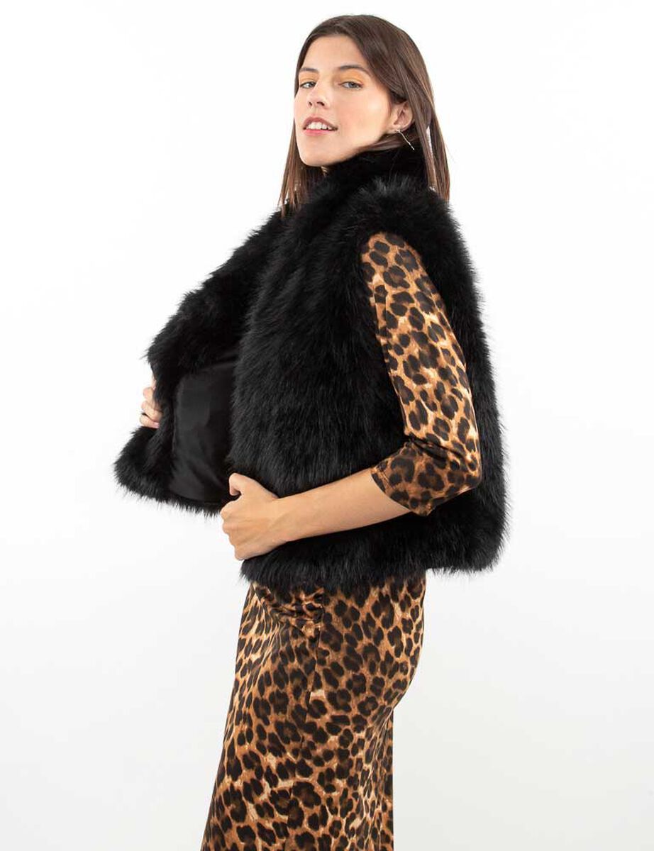 Chaqueta Peluda Sin Mangas Mujer Zibel