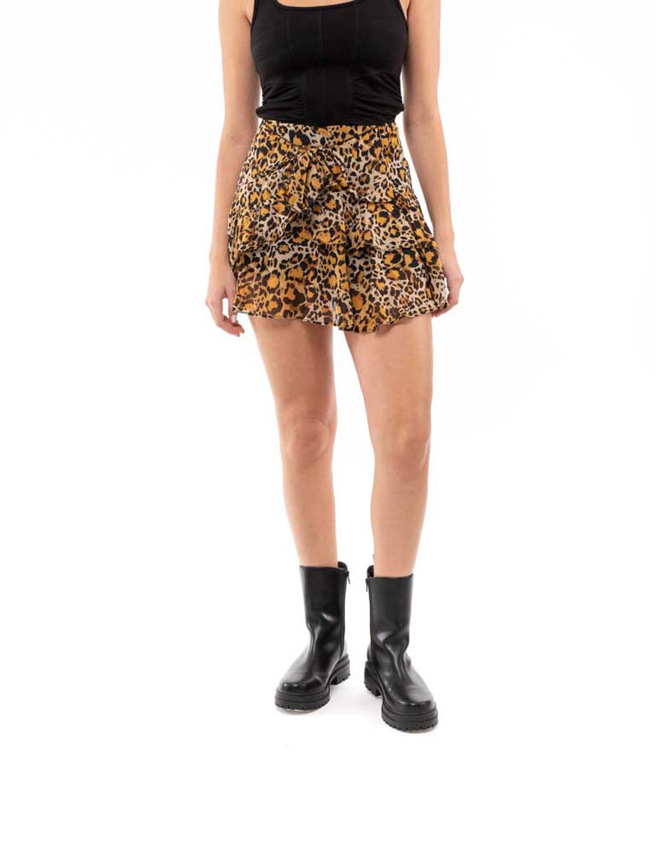 Falda Corta Estampada Vuelos Mujer Fiorucci