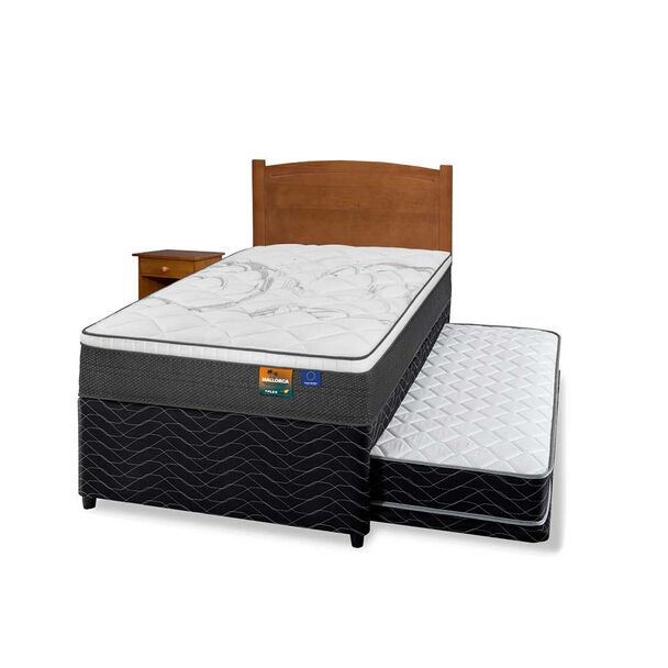Cama Nido Flex 1,5 Plazas Mallorca + Respaldo + Velador Arezzo