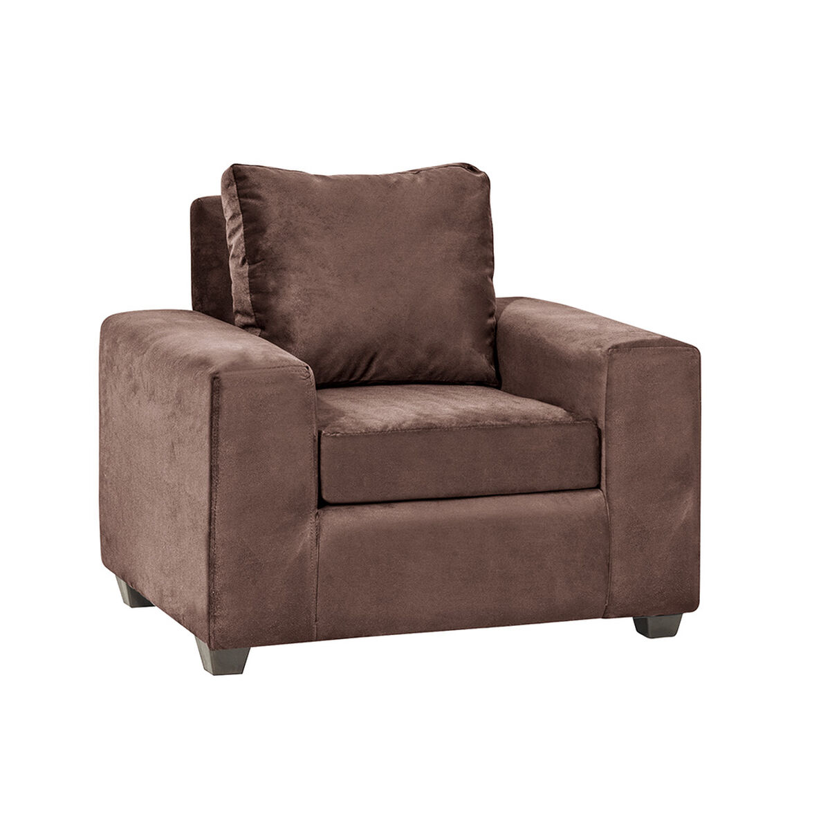 Juego de Living Innovamuebles Kahlo Sofá 3 Cuerpos + Dos Sillones 1 Cuerpo Chocolate