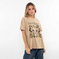 Polera Dibujos Animados Manga Corta Mujer Icono Camel