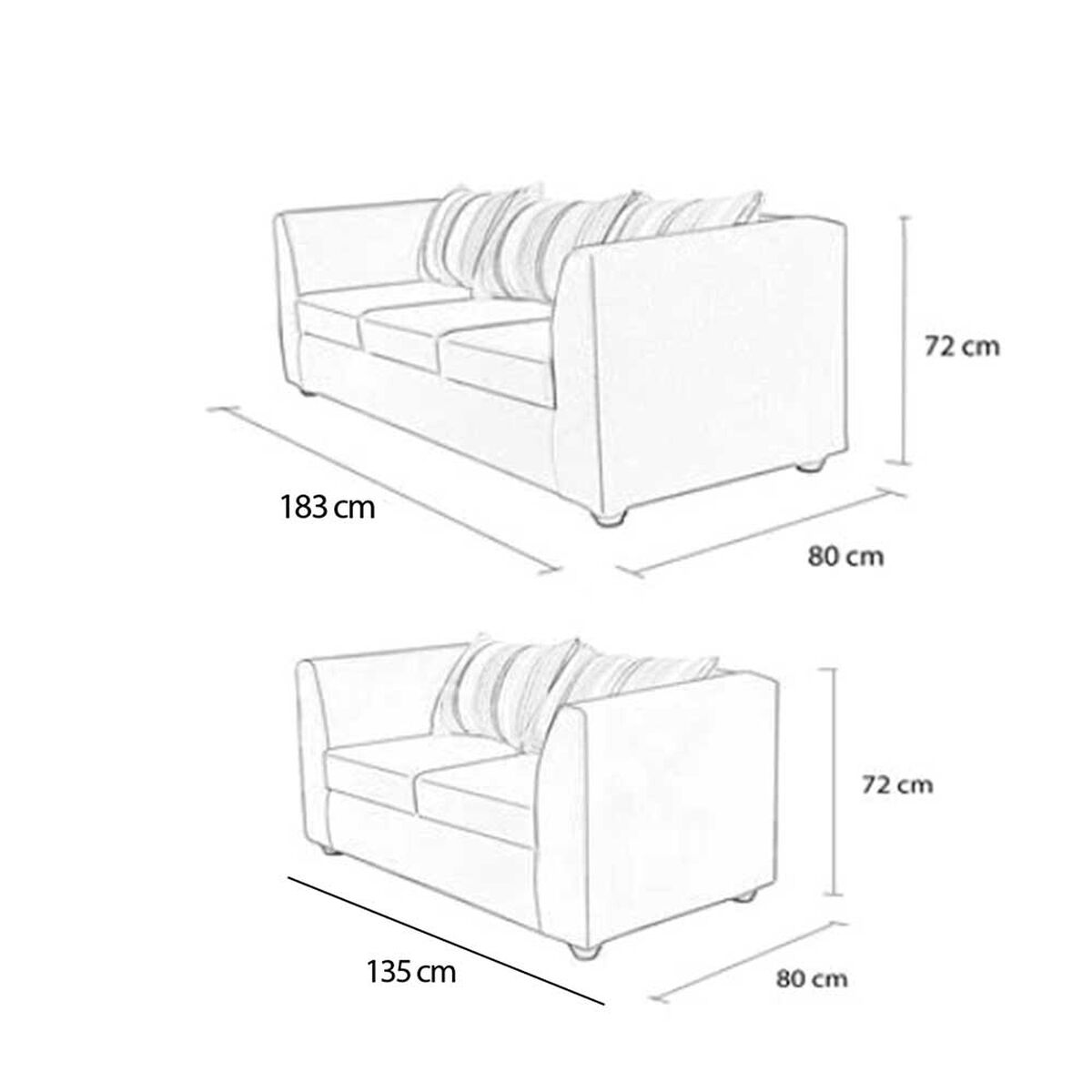 Juego de Living Elegant Detail Valentino Sof&aacute; 3 Cuerpos + Sof&aacute; 2 Cuerpos Caf&eacute;