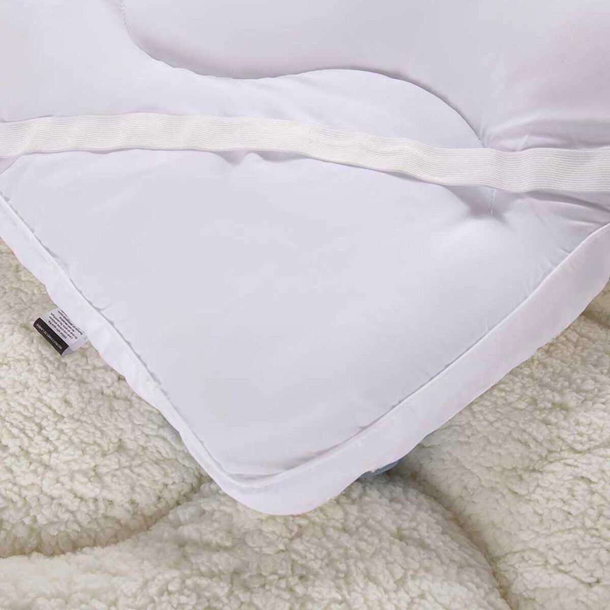 Topper Sherpa Illusions 2 Plazas Microfibra Blanco