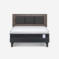 Combo Cama Europea Rosen 2 Plazas New Style 6 BN + Respaldo Rachel