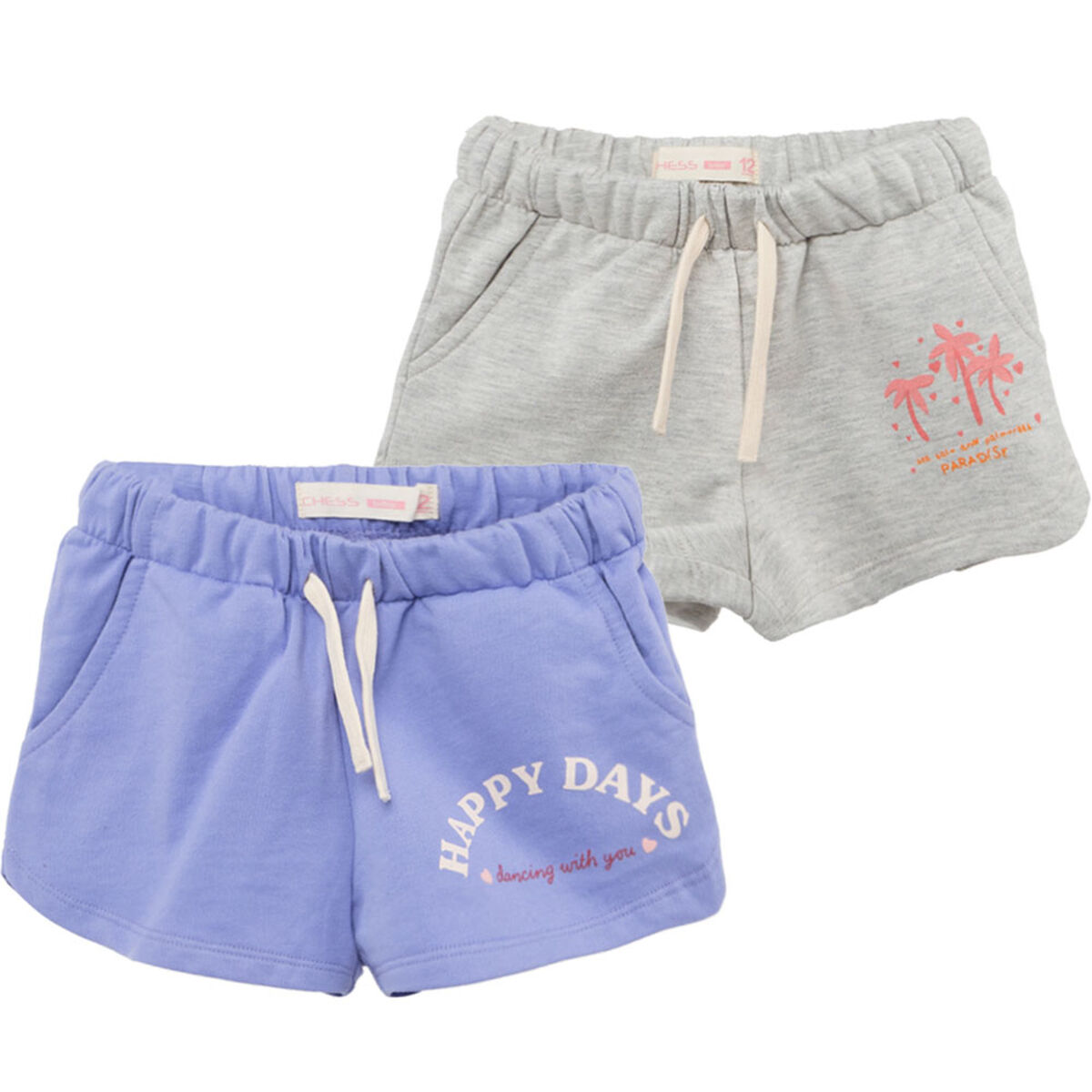 Pack 2 Short Cintura Elasticada de Algod&oacute;n Chess Baby