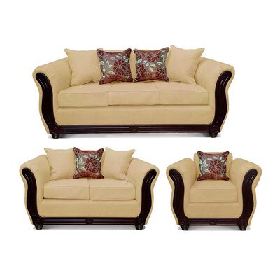 Juego de Living Elegant Detail Girona Sofá 3 Cuerpos + Sofá 2 Cuerpos + Sillón 1 Cuerpo Beige