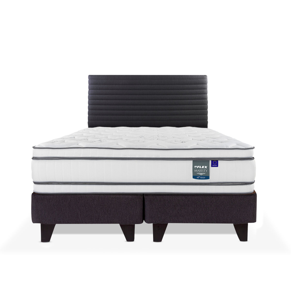 Cama Europea Flex 2 Plazas Majesty + 1 Respaldo