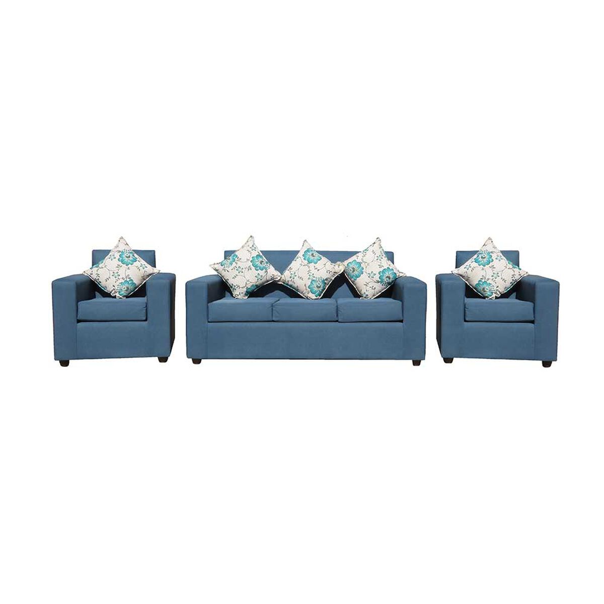 Juego de Living Almore Paris Sof&aacute; 3 Cuerpos + Dos Sillones 1 Cuerpo Azul