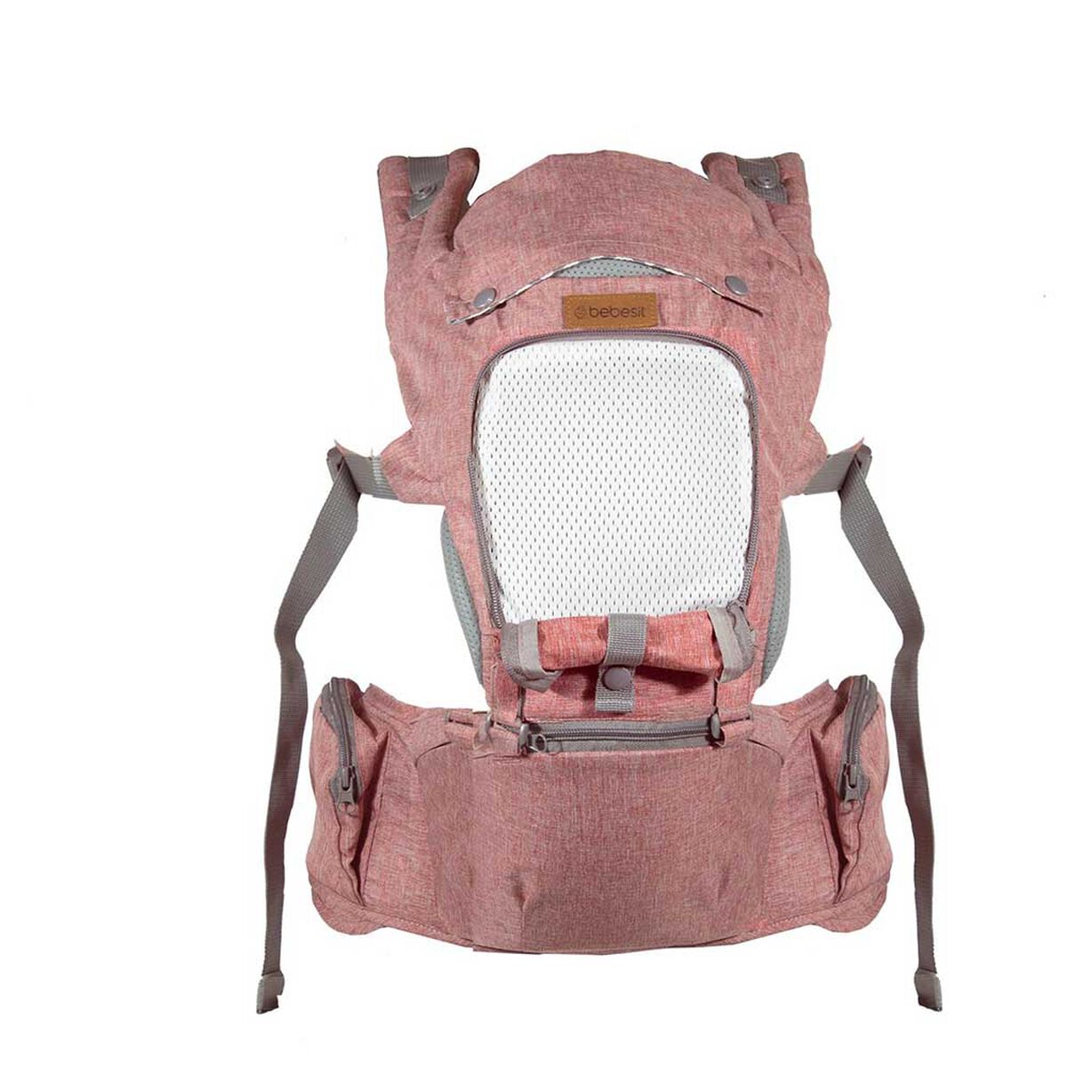 Porta Bebé con Arnés y  Asiento Cuidados Cadera Hip Seat Rosado Bebesit