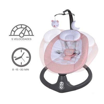 Imagen 2 del producto Silla Nido Bebe Mecedora Baby Swing con Bluetooth Rosada Bebesit