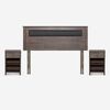 Cama Europea Rosen Base Dividida 2 Plazas New style 6 + Respaldo Ferrera Gris + 2 Veladores