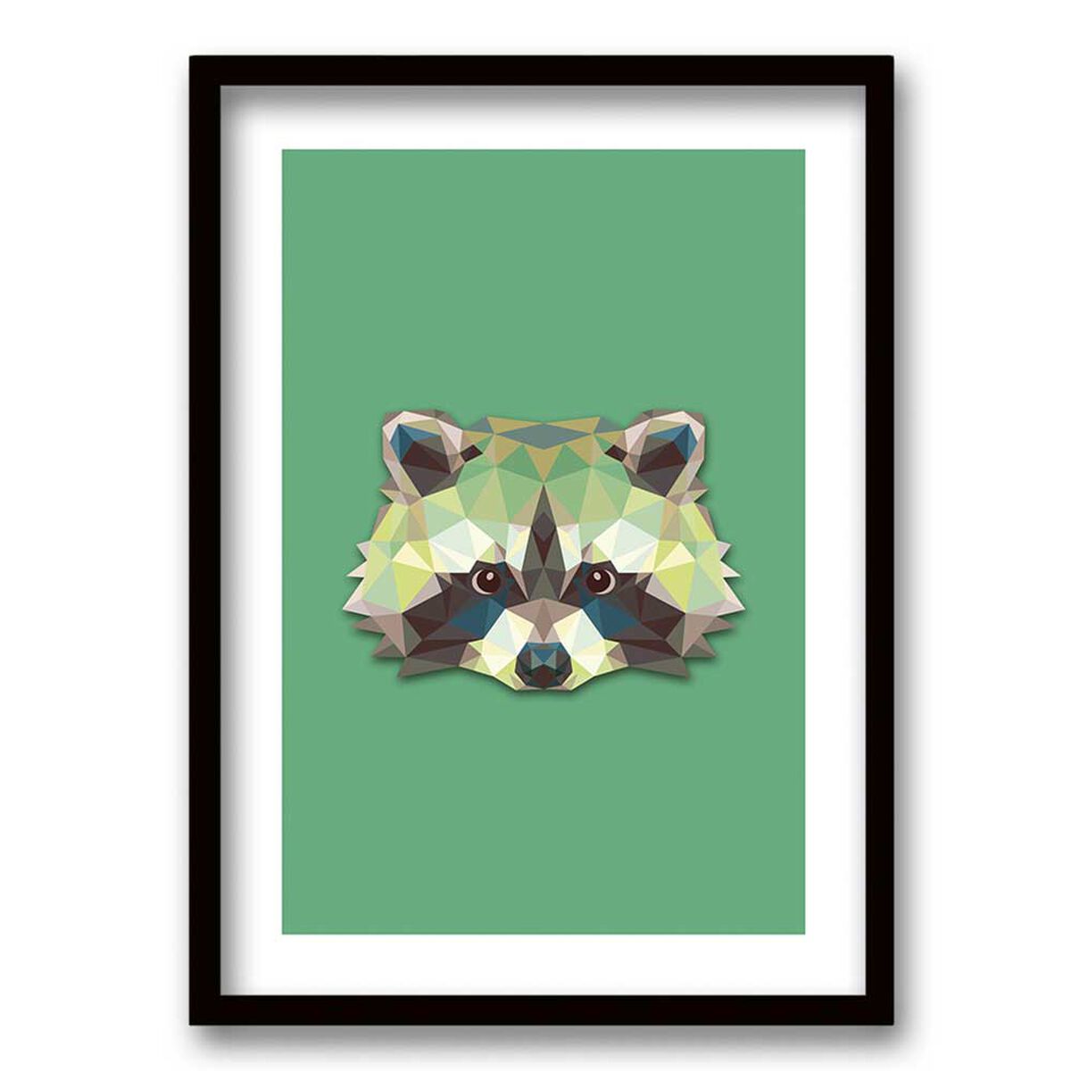 Cuadro Decorativo Retela Mapache Geométrico 40 x 30 cm