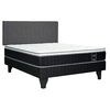 Cama Europea Celta 2 Plazas Black Soul + Respaldo Gijón Acolchado